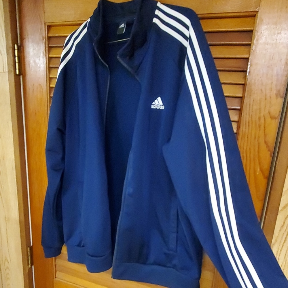 Vintage Addidas Track Jacket (Large) - Cobalt Blue